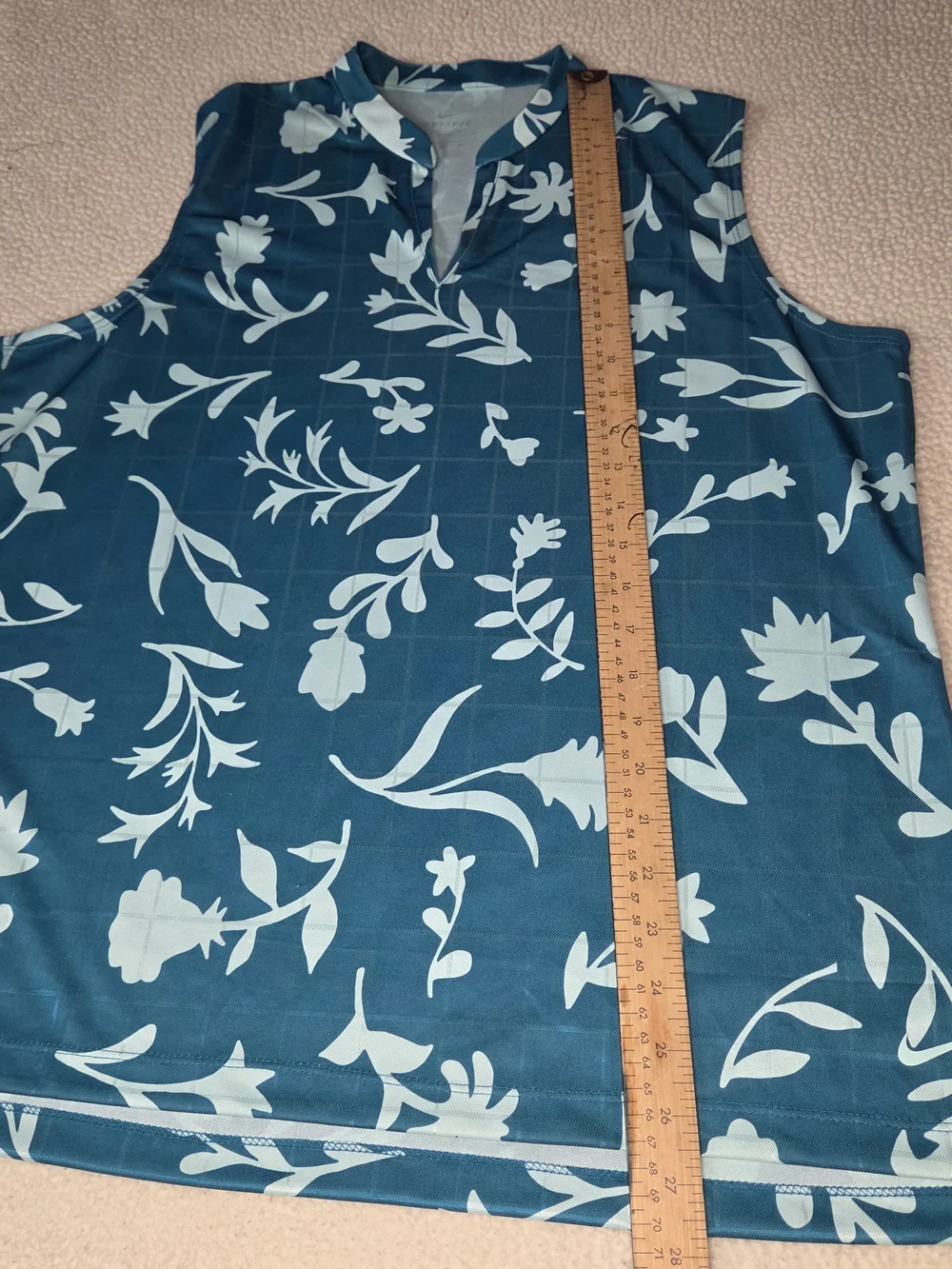 Women's Sleeveless Teal Floral V-Neck Golf Top By Nike NWT Size XL